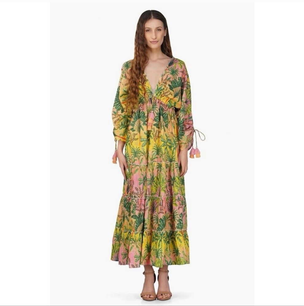 A&B America and Beyond Endless Summer Maxi Dress Beach Boho Large NWT